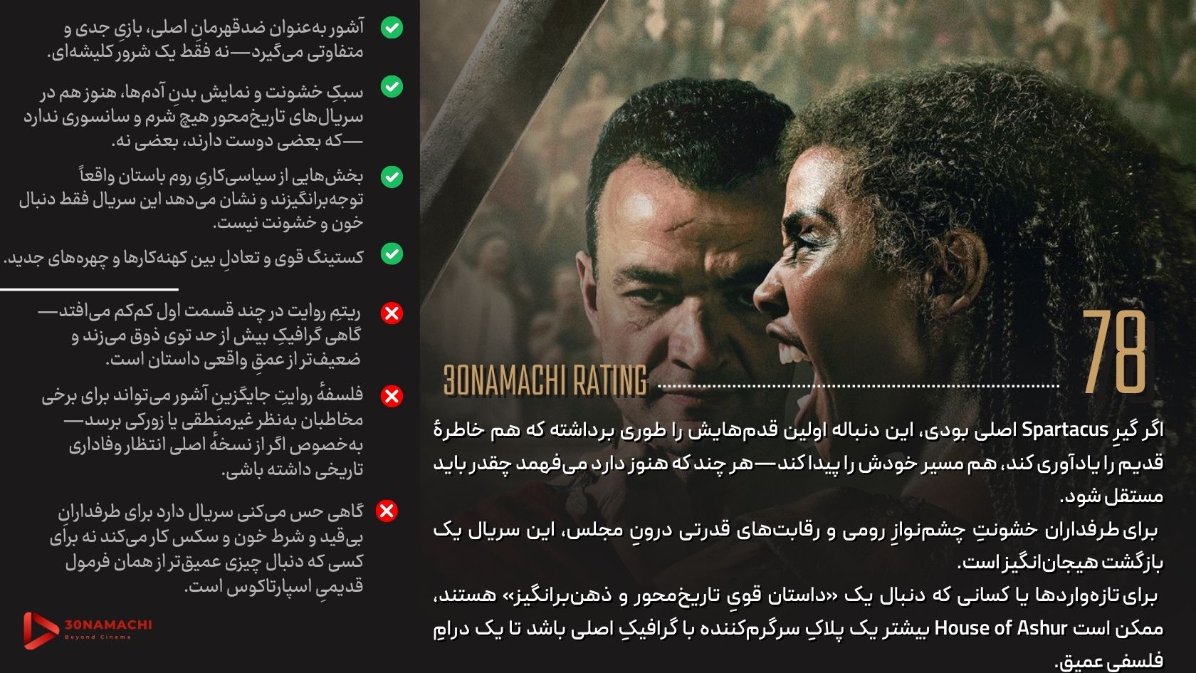 نقد و بررسی مینی سریال Spartacus: House of Ashur | اسپارتاکوس: خاندان آشور